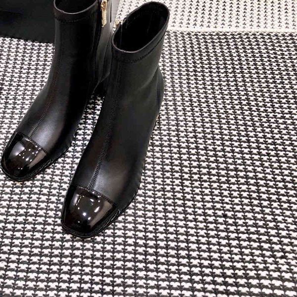 boots autumn and winter style small fragrance color matching thick heel short boots women's side zipper elastic net red high heels, Black
boots autumn and winter style small fragrance color matching thick heel short boots women's side zipper elastic net red high heels, Black