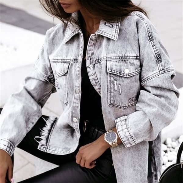 vintage boyfriend denim jacket gray loose womens coat spring autumn wash make old fringed high street style denim coat 220817, Black;brown
vintage boyfriend denim jacket gray loose womens coat spring autumn wash make old fringed high street style denim coat 220817, Black;brown
