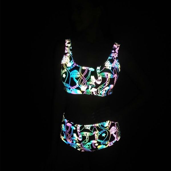 women's swimwear printed colorful reflective bikini split 2 pieces bikini high waist pants swimsuit, White;black
women's swimwear printed colorful reflective bikini split 2 pieces bikini high waist pants swimsuit, White;black