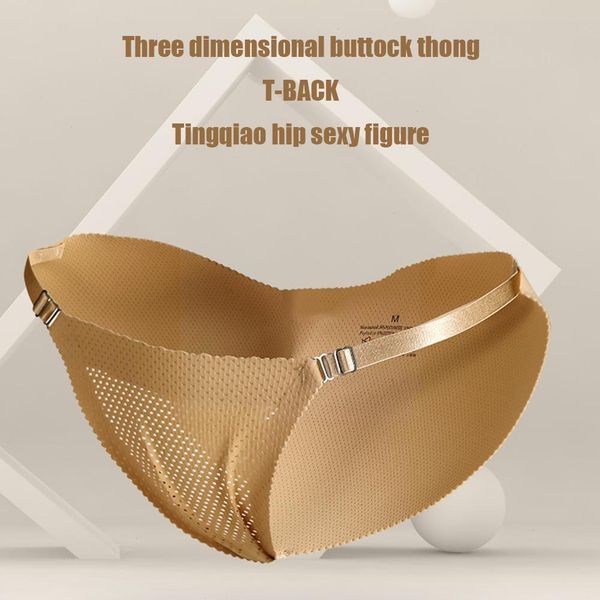three-dimensional buttocks women sponge padded push panties butt lifter shaper g-string seamless underwear adjusted, Black;pink