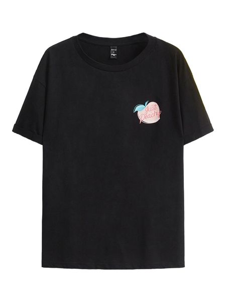 x creativesbymw letter & fruit print tee o2yi#, White
x creativesbymw letter & fruit print tee o2yi#, White