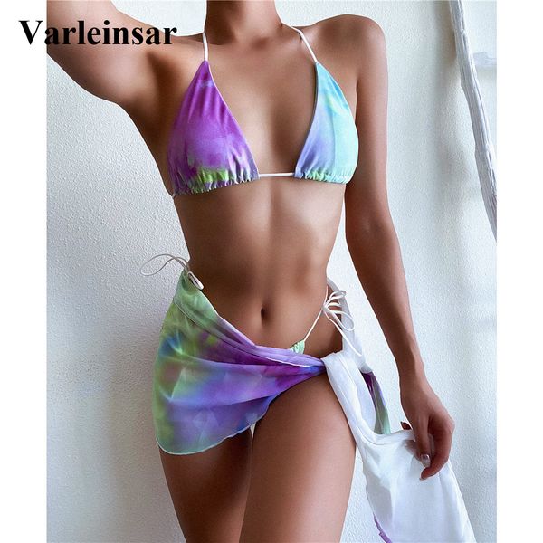 new tie dye bikini female swimsuit women swimwear three-pieces bikini set with sarong bather thong bathing suit swim v2493, White;black
new tie dye bikini female swimsuit women swimwear three-pieces bikini set with sarong bather thong bathing suit swim v2493, White;black