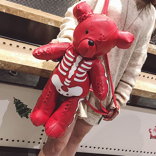 3d school bags pu leather gothic skeleton bear backpack punk designer backpacks for adolescent girls (black)
3d school bags pu leather gothic skeleton bear backpack punk designer backpacks for adolescent girls (black)