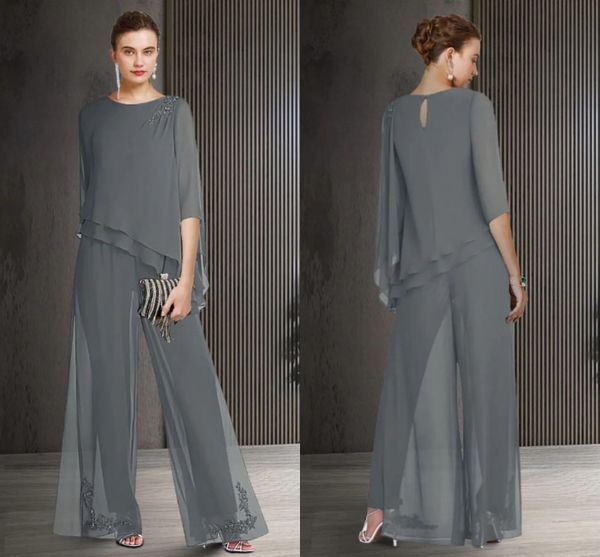 pantsuit / jumpsuit gray mother of the bride dress elegant jewel long 2022 chiffon lace appliques women avondjurken formal party gowns robe, Black;red
pantsuit / jumpsuit gray mother of the bride dress elegant jewel long 2022 chiffon lace appliques women avondjurken formal party gowns robe, Black;red