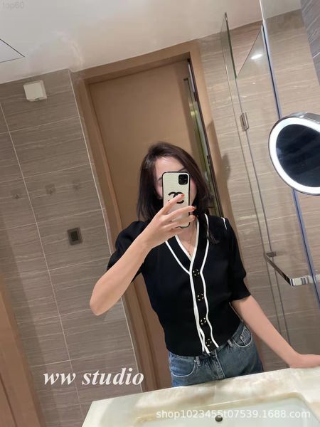 women's knits & tees designer 2022 spring new contrast color v-neck knitted cardigan women slim and versatile bubble sleeve short hy2a2, White
women's knits & tees designer 2022 spring new contrast color v-neck knitted cardigan women slim and versatile bubble sleeve short hy2a2, White