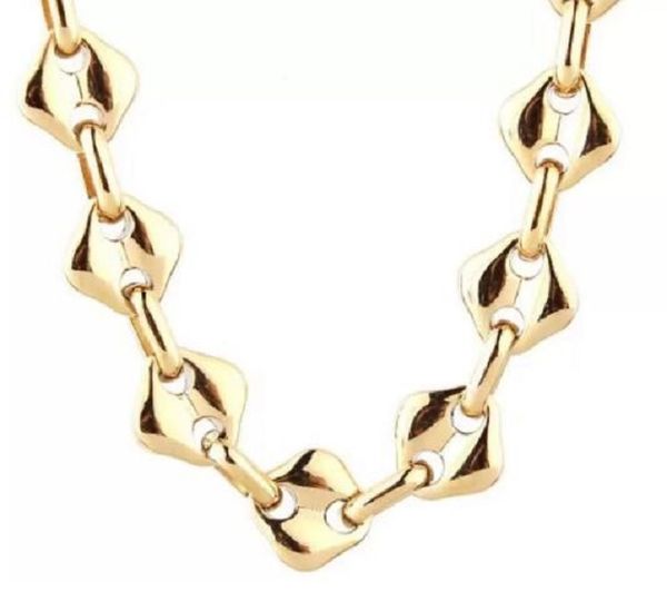 fashion domineering chains new men's 18k gold plated stainless steel geometric coffee bean square bone necklace, Silver
fashion domineering chains new men's 18k gold plated stainless steel geometric coffee bean square bone necklace, Silver