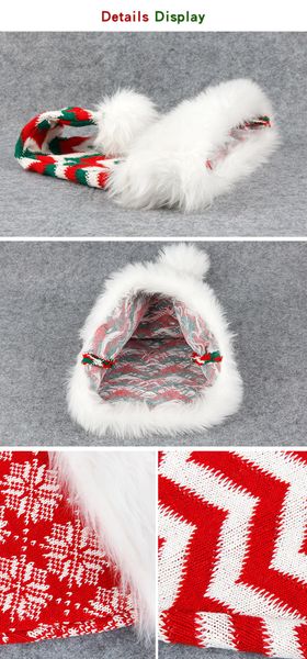 christmas plush hat knitted long staple striped red santa claus christmas wool party hats xmas decorations gifts, Blue;gray
christmas plush hat knitted long staple striped red santa claus christmas wool party hats xmas decorations gifts, Blue;gray