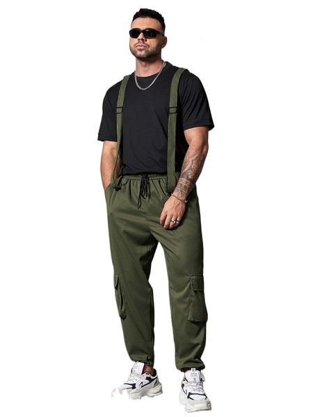 extended sizes men drawstring waist flap pocket straps detail cargo pants 66mp#, Black
extended sizes men drawstring waist flap pocket straps detail cargo pants 66mp#, Black