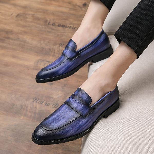 italian gentleman loafers men new blue color-blocking luxury fashion designer casual shoes business dress shoe zapatos de hombre, Black
italian gentleman loafers men new blue color-blocking luxury fashion designer casual shoes business dress shoe zapatos de hombre, Black