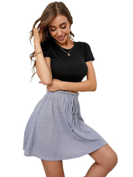 paper bag waist knot front skirt o4sm#, Black
paper bag waist knot front skirt o4sm#, Black