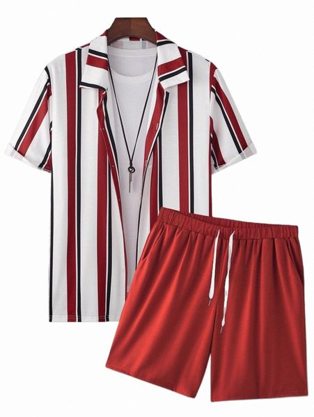 men block striped shirt & drawstring waist shorts without tee v2m7#, Gray
men block striped shirt & drawstring waist shorts without tee v2m7#, Gray