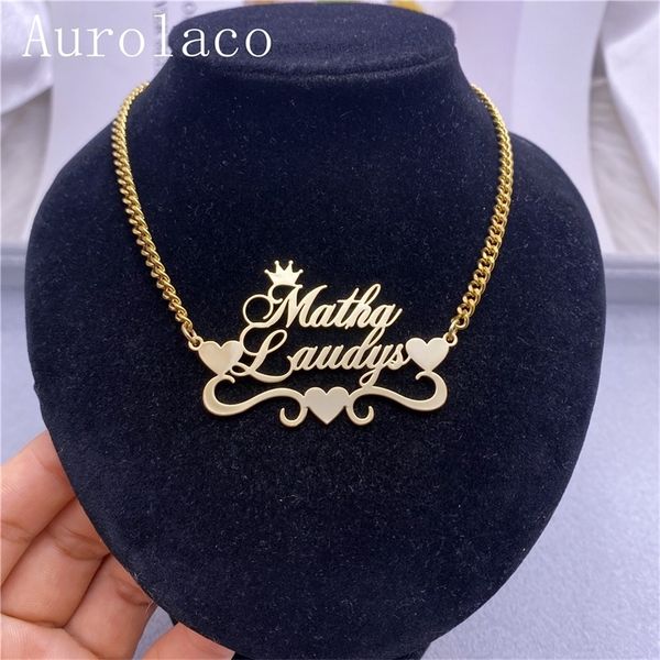 aurolaco name stainless steel cuban chain with heart custom two names choker necklace jewelry gift 220718, Silver
aurolaco name stainless steel cuban chain with heart custom two names choker necklace jewelry gift 220718, Silver