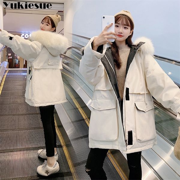 big fur winter coat thicken parka women stitching slim cotton long winter coat down cotton ladies down parka down jacket women 210412, Black
big fur winter coat thicken parka women stitching slim cotton long winter coat down cotton ladies down parka down jacket women 210412, Black