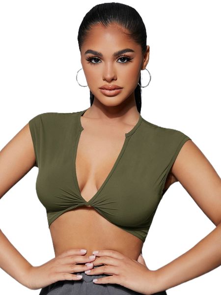 sxy plunging neck twist front b2v8#, White 
sxy plunging neck twist front b2v8#, White