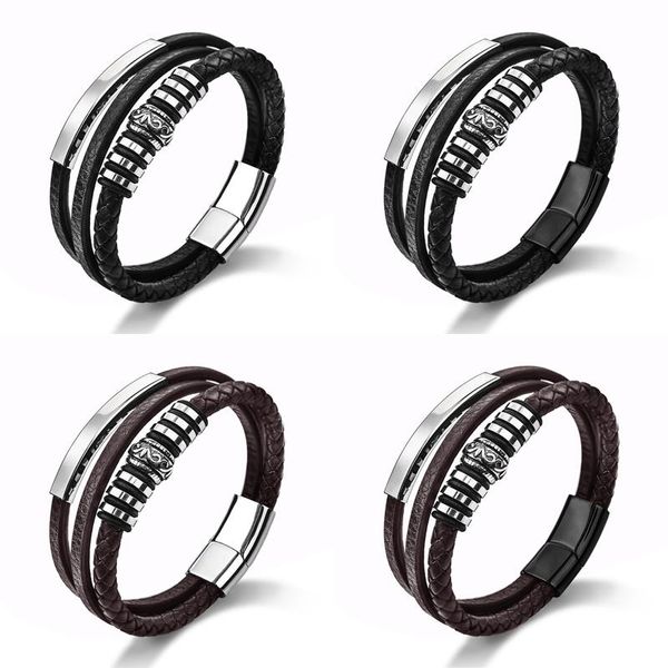 charm bracelets jiayiqi fashion leather bracelet for men black braid multilayer rope chain stainless steel magnetic clasp male jewelry gifts, Golden;silver
charm bracelets jiayiqi fashion leather bracelet for men black braid multilayer rope chain stainless steel magnetic clasp male jewelry gifts, Golden;silver