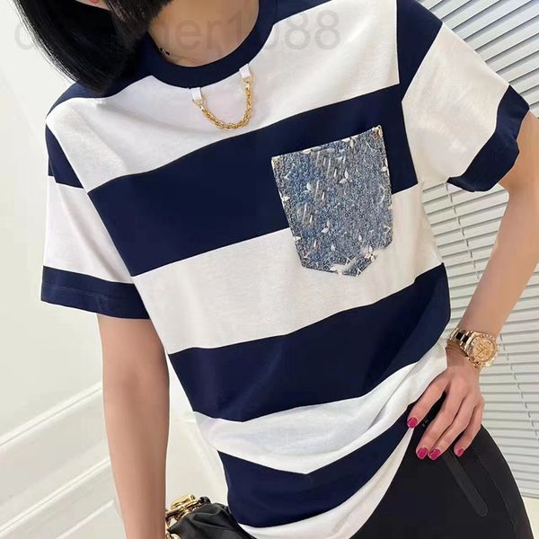 women's t-shirt designer 2022 summer new wide stripe short sleeve t-shirt women's chain decorative pullover round neck slim hbvz, White
women's t-shirt designer 2022 summer new wide stripe short sleeve t-shirt women's chain decorative pullover round neck slim hbvz, White
