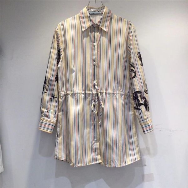 2022 women stripe sweatshirt summer designer shirts blouse with letter graffiti print female milan runway spring long sleeve, White
2022 women stripe sweatshirt summer designer shirts blouse with letter graffiti print female milan runway spring long sleeve, White