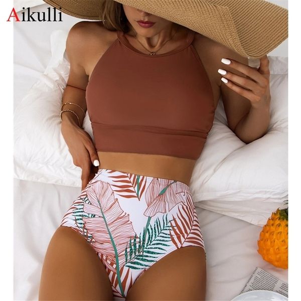 brown leaf print high waist bikini set swimsuit women neck tankini two pieces swimwear female sports bathing suit 220427, White;black
brown leaf print high waist bikini set swimsuit women neck tankini two pieces swimwear female sports bathing suit 220427, White;black
