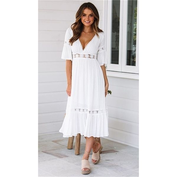 summer women white maxi dress sundress lace crochet long tunic beach 210513, Black;gray
summer women white maxi dress sundress lace crochet long tunic beach 210513, Black;gray
