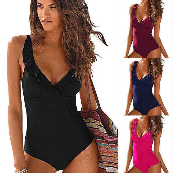 2022 new style swimsuit one-piece v-neck ruffled swimsuit women's swimsuit, White;black
2022 new style swimsuit one-piece v-neck ruffled swimsuit women's swimsuit, White;black