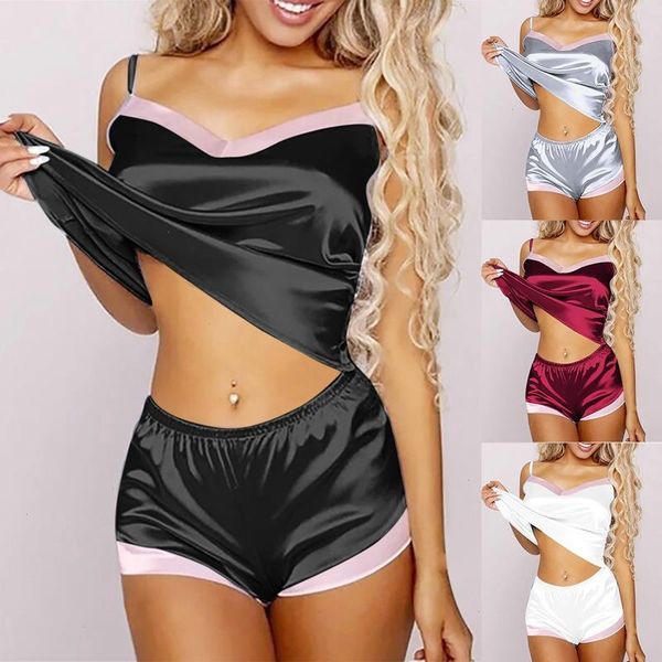 women pajamas set lace spaghetti strap lingerie sleepwear suit casual v-neck female 2 piece nightwear shorts drop, Black;red
women pajamas set lace spaghetti strap lingerie sleepwear suit casual v-neck female 2 piece nightwear shorts drop, Black;red