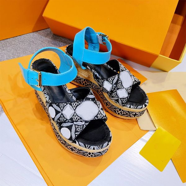 women designer sandals starboard wedge sandals cross lacing leather high heels with adjustable buckle wedding dress lady shoes with box no37, Black
women designer sandals starboard wedge sandals cross lacing leather high heels with adjustable buckle wedding dress lady shoes with box no37, Black
