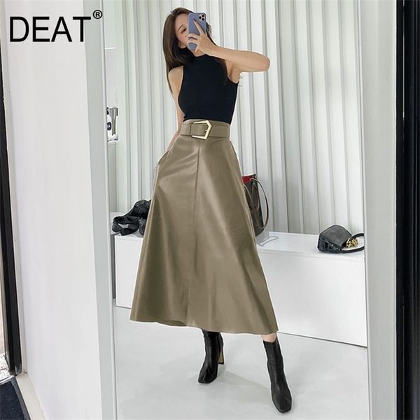 deat pu leather skirt women belt with sashes slim high waist a-line elegant quality causal wild spring hc004 220324, Black
deat pu leather skirt women belt with sashes slim high waist a-line elegant quality causal wild spring hc004 220324, Black