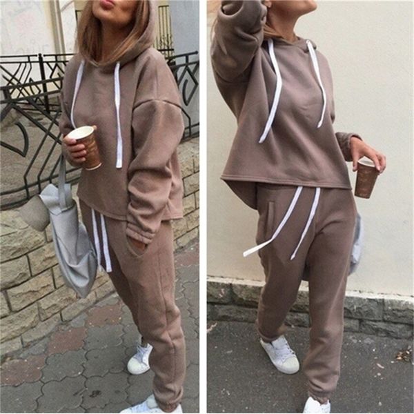autumn tracksuit long sleeve thicken hooded sweatshirts 2 piece casual sport suit women running set y201128, Gray
autumn tracksuit long sleeve thicken hooded sweatshirts 2 piece casual sport suit women running set y201128, Gray