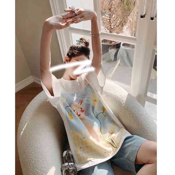 women's t-shirt summer cotton print graffiti personalized t-shirt grandma student thin short sleeve t-shirt female mk81, White
women's t-shirt summer cotton print graffiti personalized t-shirt grandma student thin short sleeve t-shirt female mk81, White