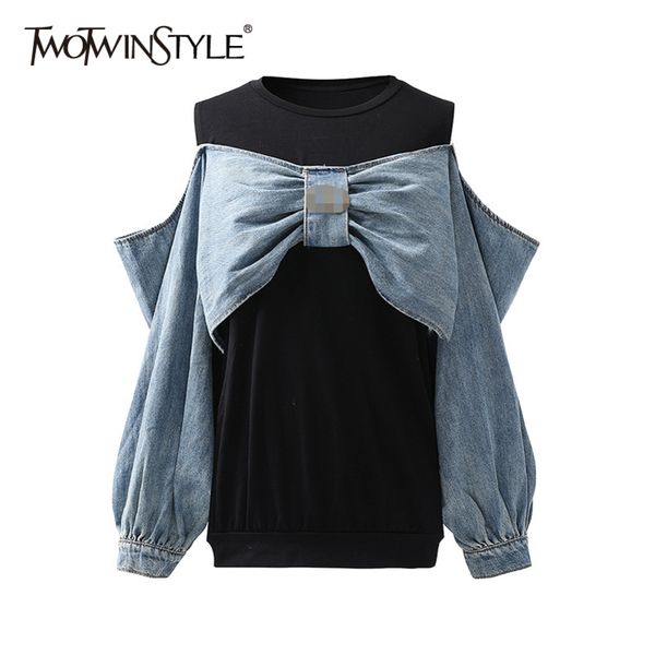 casual patchwork bowknot sweatshirt for women o neck long sleeve off shoulder korean sweatshirts female fashion 210423, Black
casual patchwork bowknot sweatshirt for women o neck long sleeve off shoulder korean sweatshirts female fashion 210423, Black