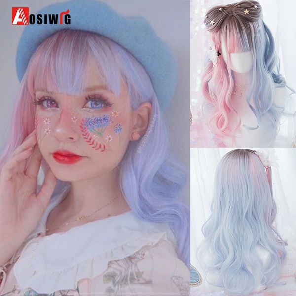 costume accessories synthetic loilta wig with bangs long wavy natural female hair half pink blue cosplay anime wigs for women halloween, Silver
costume accessories synthetic loilta wig with bangs long wavy natural female hair half pink blue cosplay anime wigs for women halloween, Silver