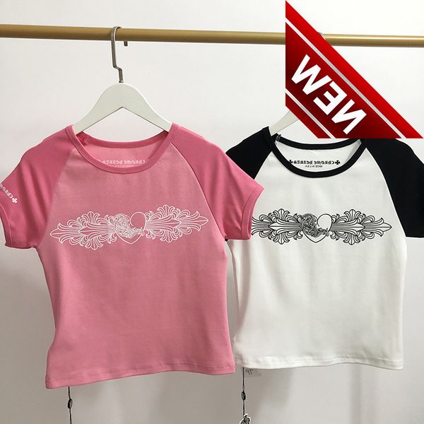 little white wang liu wen star same ch cherry blossom pink love fujiman color matching sleeve t-shirt female spice girl short top, White;black
little white wang liu wen star same ch cherry blossom pink love fujiman color matching sleeve t-shirt female spice girl short top, White;black