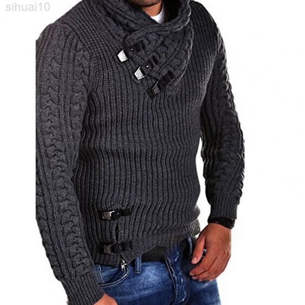 men's sweater twist pattern turtleneck autumn winter buttons pure color sweater jumper for daily wear l220801, White;black
men's sweater twist pattern turtleneck autumn winter buttons pure color sweater jumper for daily wear l220801, White;black