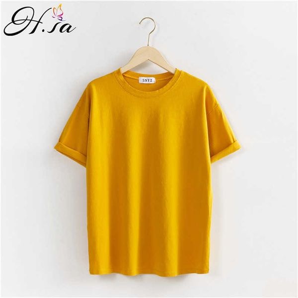 hsa women's white t-shirt ladies casual t-shirt short-sleeved harajuku t-shirt women's summer oversized pure cotton female 210716
hsa women's white t-shirt ladies casual t-shirt short-sleeved harajuku t-shirt women's summer oversized pure cotton female 210716