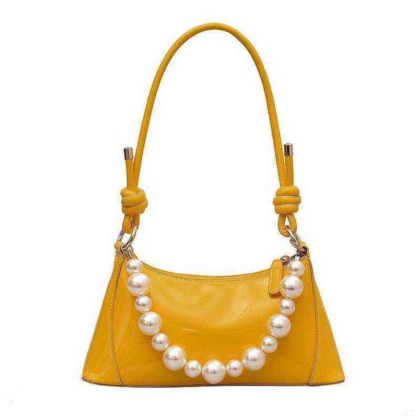 2021 new arrivals women pu leather shoulder bag yellow solid color design beaded handle leisure style underarm bag g220524
2021 new arrivals women pu leather shoulder bag yellow solid color design beaded handle leisure style underarm bag g220524