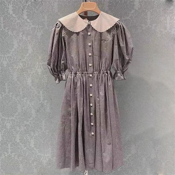 clothing 2022 summer dress sweet temperament baby collar bubble sleeve plaid skirt over knee waist closing holiday skirt, Black;gray
clothing 2022 summer dress sweet temperament baby collar bubble sleeve plaid skirt over knee waist closing holiday skirt, Black;gray