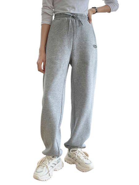 dazy drawstring waist letter patch detail sweatpants e6ov#, Black;white
dazy drawstring waist letter patch detail sweatpants e6ov#, Black;white