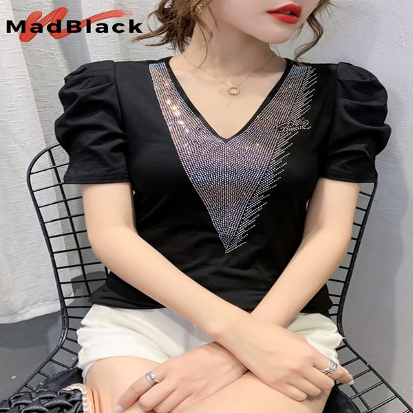 madblack summer korean style tshirt solid fashion vneck shiny diamond casual cotton puff sleeve tees t08118l 220520, White
madblack summer korean style tshirt solid fashion vneck shiny diamond casual cotton puff sleeve tees t08118l 220520, White
