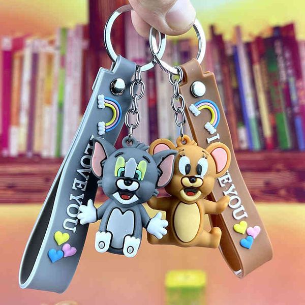 keychains creative animation cat and mouse key cartoon doll car pendant bag jewelry, Silver
keychains creative animation cat and mouse key cartoon doll car pendant bag jewelry, Silver