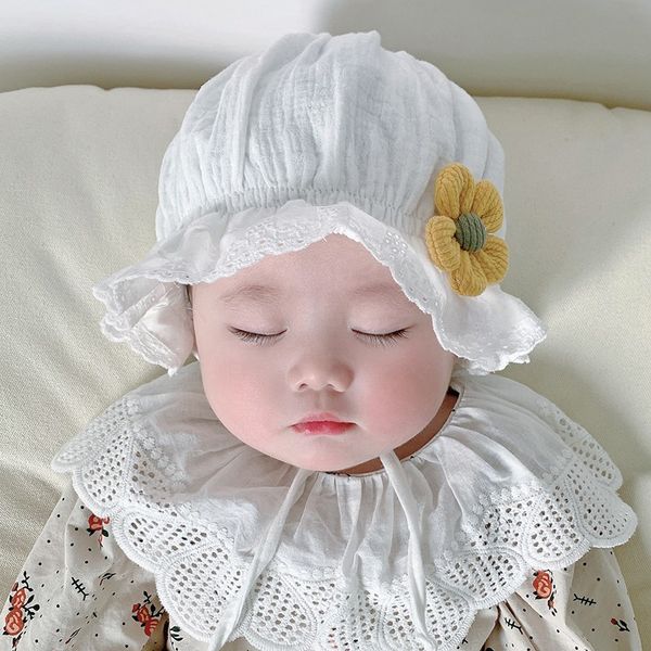 m438 infant baby girl princess hat flower sunshade cotton cap brim 0-1 year old baby spring summer hats, Yellow
m438 infant baby girl princess hat flower sunshade cotton cap brim 0-1 year old baby spring summer hats, Yellow