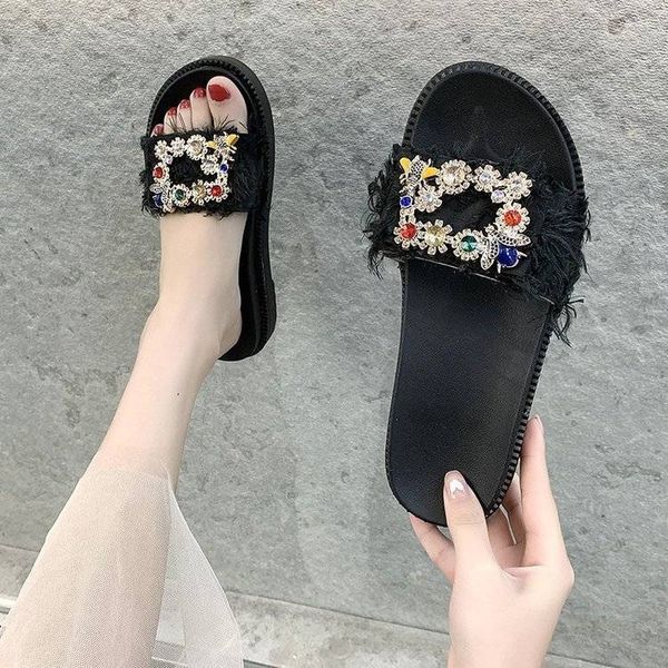 summer new slippers fashion thick bottom height luxury diamond outdoor versatile leisure comfortable beach sandals, Black
summer new slippers fashion thick bottom height luxury diamond outdoor versatile leisure comfortable beach sandals, Black