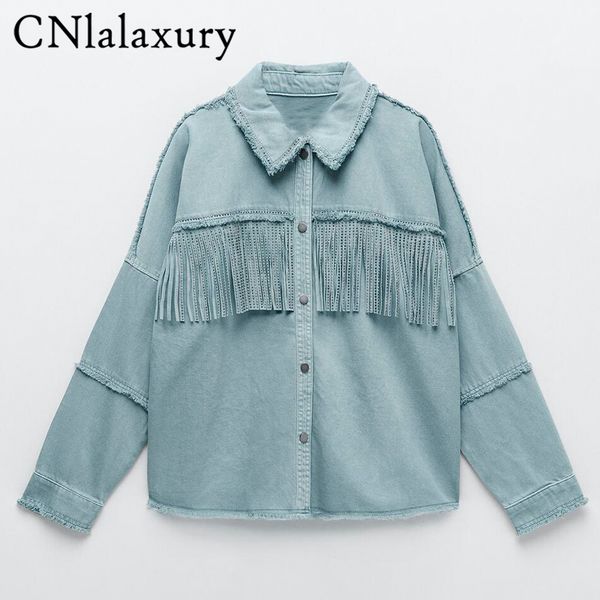 fashion women oversized frayed with fringe denim jacket coat vintage long sleeve jacket tassel female outerwear chic 220809, Black;brown
fashion women oversized frayed with fringe denim jacket coat vintage long sleeve jacket tassel female outerwear chic 220809, Black;brown
