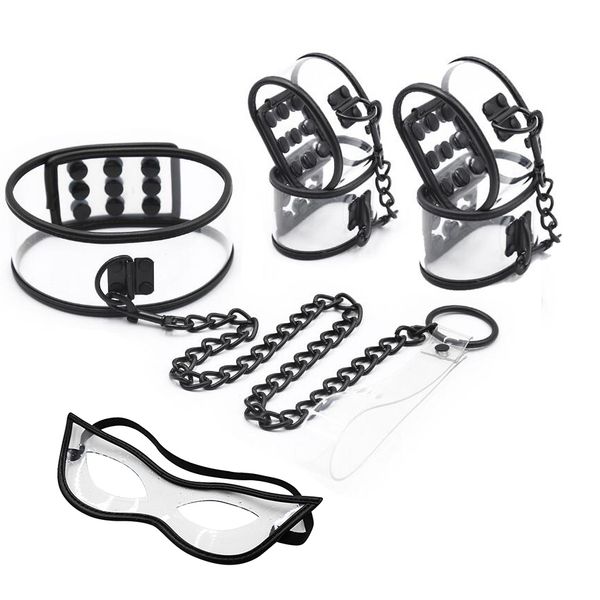 transparent pvc handcuffs ankle cuffs neck collar leash blindfold under bed bondage set manacle sm adjustable slave toys
transparent pvc handcuffs ankle cuffs neck collar leash blindfold under bed bondage set manacle sm adjustable slave toys