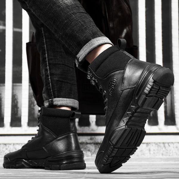 autumn 2022 martin men's boots wear-resistant and waterproof work lace up leather shoes, Black
autumn 2022 martin men's boots wear-resistant and waterproof work lace up leather shoes, Black