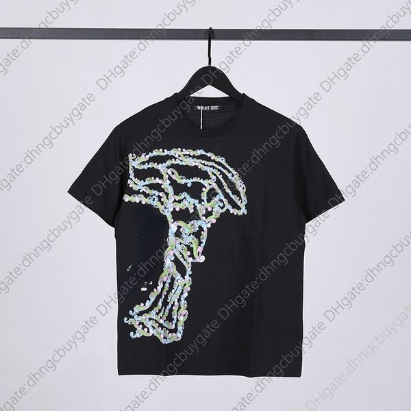 street fashion half face medusa short sleeve t-shirt men's brand summer loose round neck lovers' wear mens designer clothes, White;black
street fashion half face medusa short sleeve t-shirt men's brand summer loose round neck lovers' wear mens designer clothes, White;black