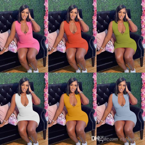 plus size xs-3xl womens rib dresses designer slim casual zipper fashion dress summer mini skirt sleeveless clothing, Black;gray
plus size xs-3xl womens rib dresses designer slim casual zipper fashion dress summer mini skirt sleeveless clothing, Black;gray