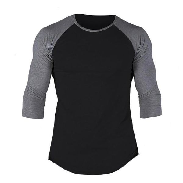 men's t-shirts muscleguys fitness t shirt men solid color patchwork shirts male fashion o-neck seven quarter sleeve tshirt slim fit tee, White;black
men's t-shirts muscleguys fitness t shirt men solid color patchwork shirts male fashion o-neck seven quarter sleeve tshirt slim fit tee, White;black
