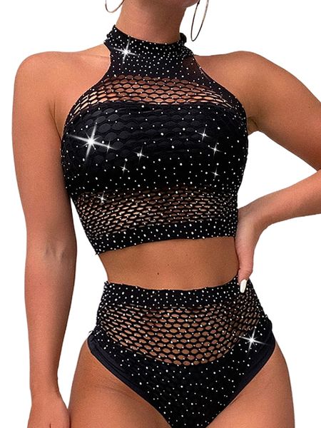 2pack fishnet cover up set j9ce#, White;black