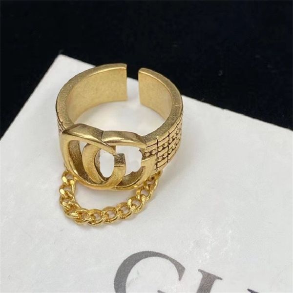 chain bracelets rings 2022 double tassel brass adjustable open ring, Silver 
chain bracelets rings 2022 double tassel brass adjustable open ring, Silver