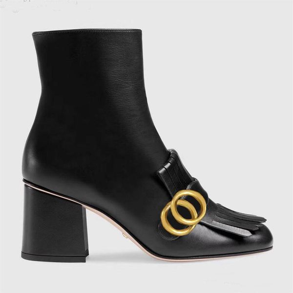 high heeled boots designer soft cowhide autumn winter coarse heel women shoes 100% real leather zipper fashion letter metal buckle256t, Black
high heeled boots designer soft cowhide autumn winter coarse heel women shoes 100% real leather zipper fashion letter metal buckle256t, Black